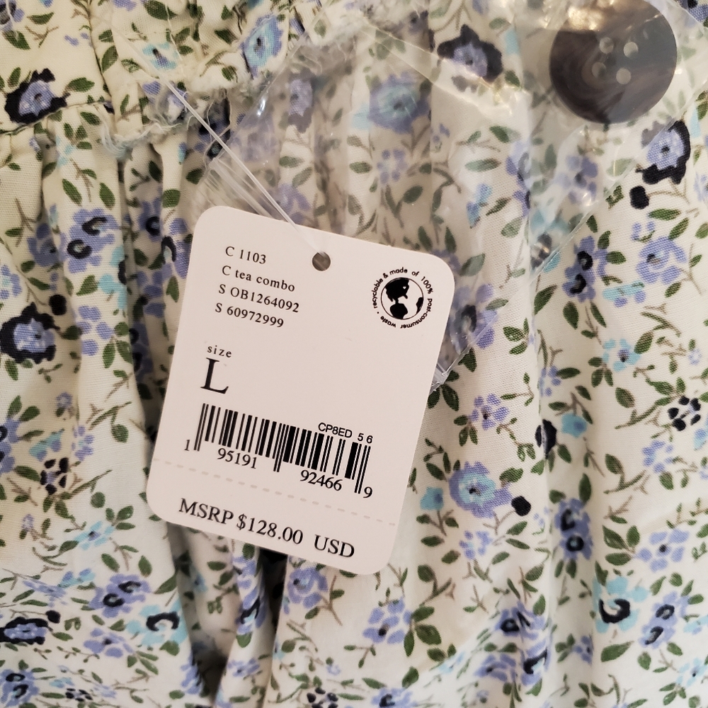 Free People Petunia Mini Overall Dress, Purple Floral, Size Large, NWT - Picture 8 of 16